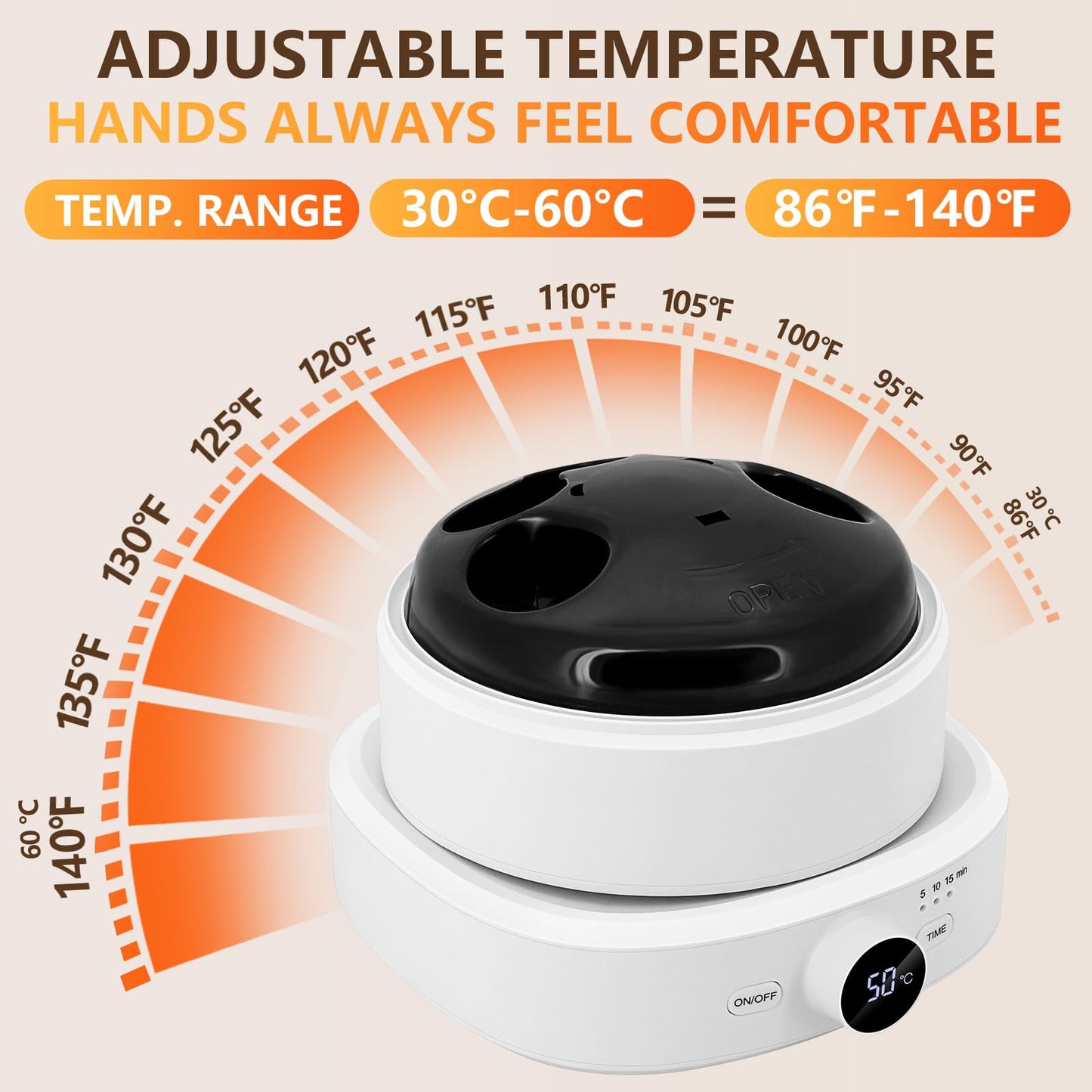 Electric Nail Soaking Bowl, Adjustable Temperature Heated Soak off Bowls Nail Polish Remover Warmer Machine Acrylic Nails Soak Bowl, Professional Finger Manicure Soaking Bowls for Home Salon