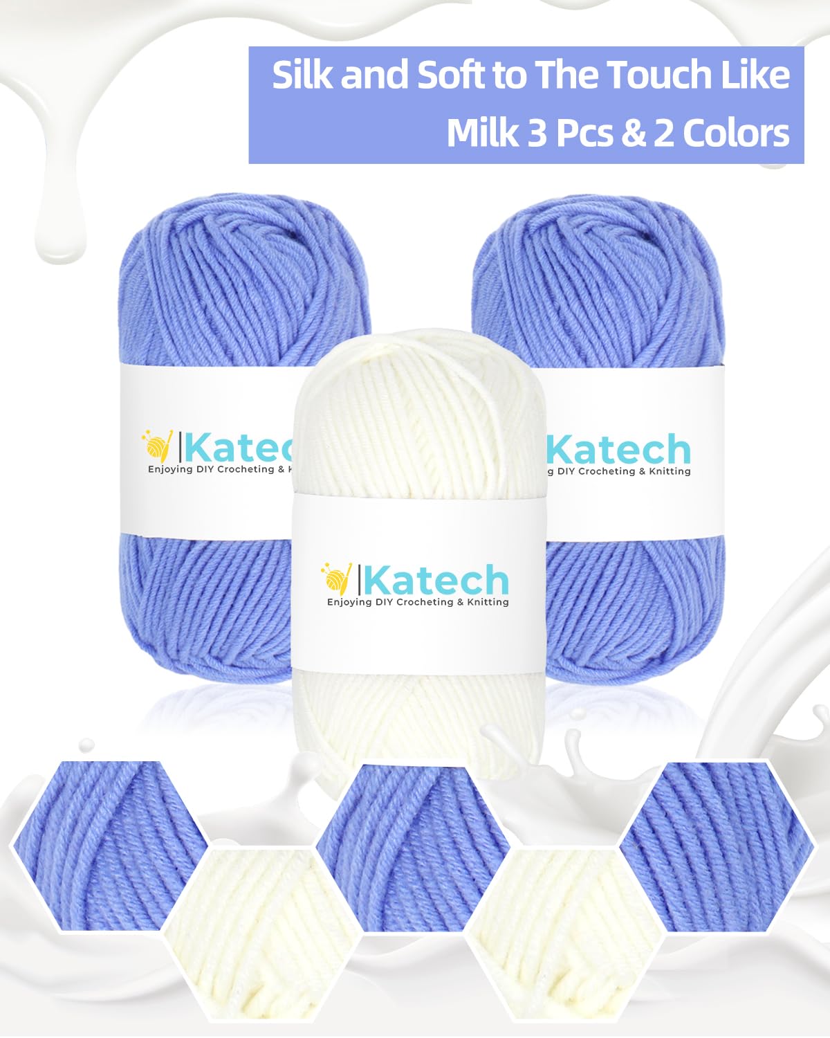 Katech Crochet Kit for Beginners, Striped Tote Bag Crochets Set Includes Yarn Crochet Hooks, Complete Crochets Step-by-Step Guide Needles Accessories Adults Crocheted Starter Kit Crocheter Gift