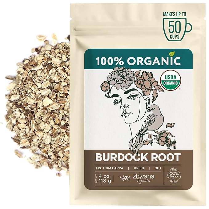 Premium Burdock Root Organic (4oz.) – Great Burdock Tea Loose - Raiz de Bardana Organica – Support Digestion, Liver, Gut Health