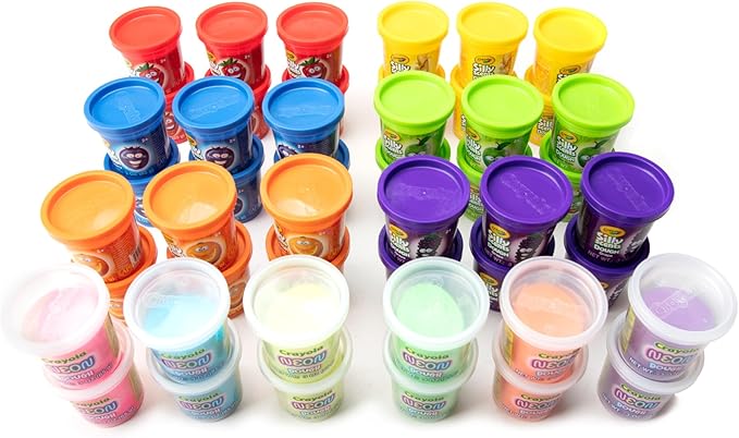 Crayola Scented Dough 48-Pack - Party Favors & Kids Toys, Non-Toxic Crayola Dough Set for Creative Fun, 6 Core Colors & Bonus Neon Dough, Ideal for Classroom & Holiday Activities