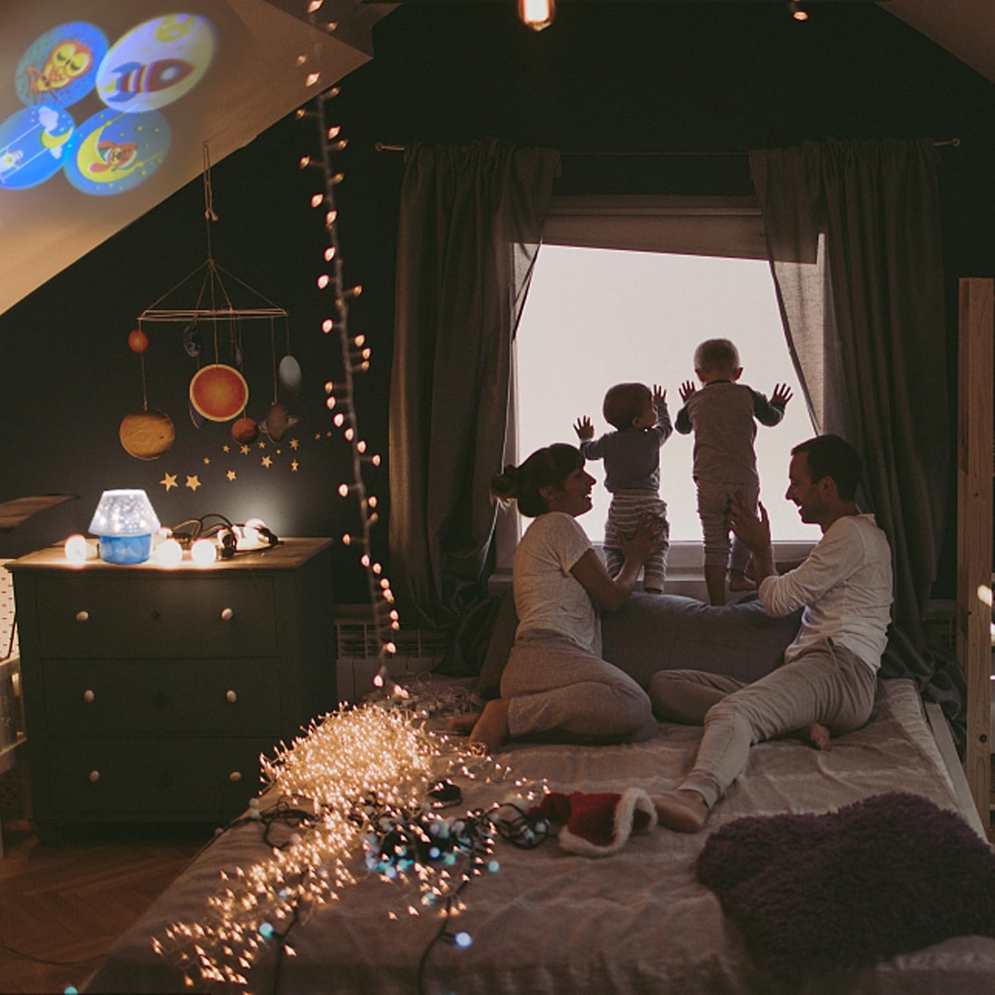 FEIHUAN LED Projection Night Light,Children's Room Decoration,with USB Cable,360 Degree Rotating Nebula Light Projector,The Best Gift for Children's Parties,Birthdays,Christmas,Valentine's Day