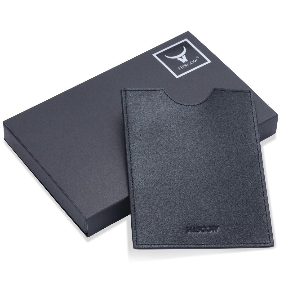 HISCOW Minimalist Passport Sleeve - Italian Calfskin (Black)