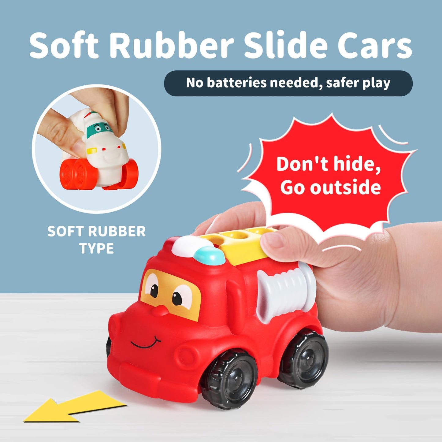 ALASOU 3 PCS Suction Cup Rotating Toys and 12 PCS Soft Rubber Car Toys with Playmat for Infant and Toddlers