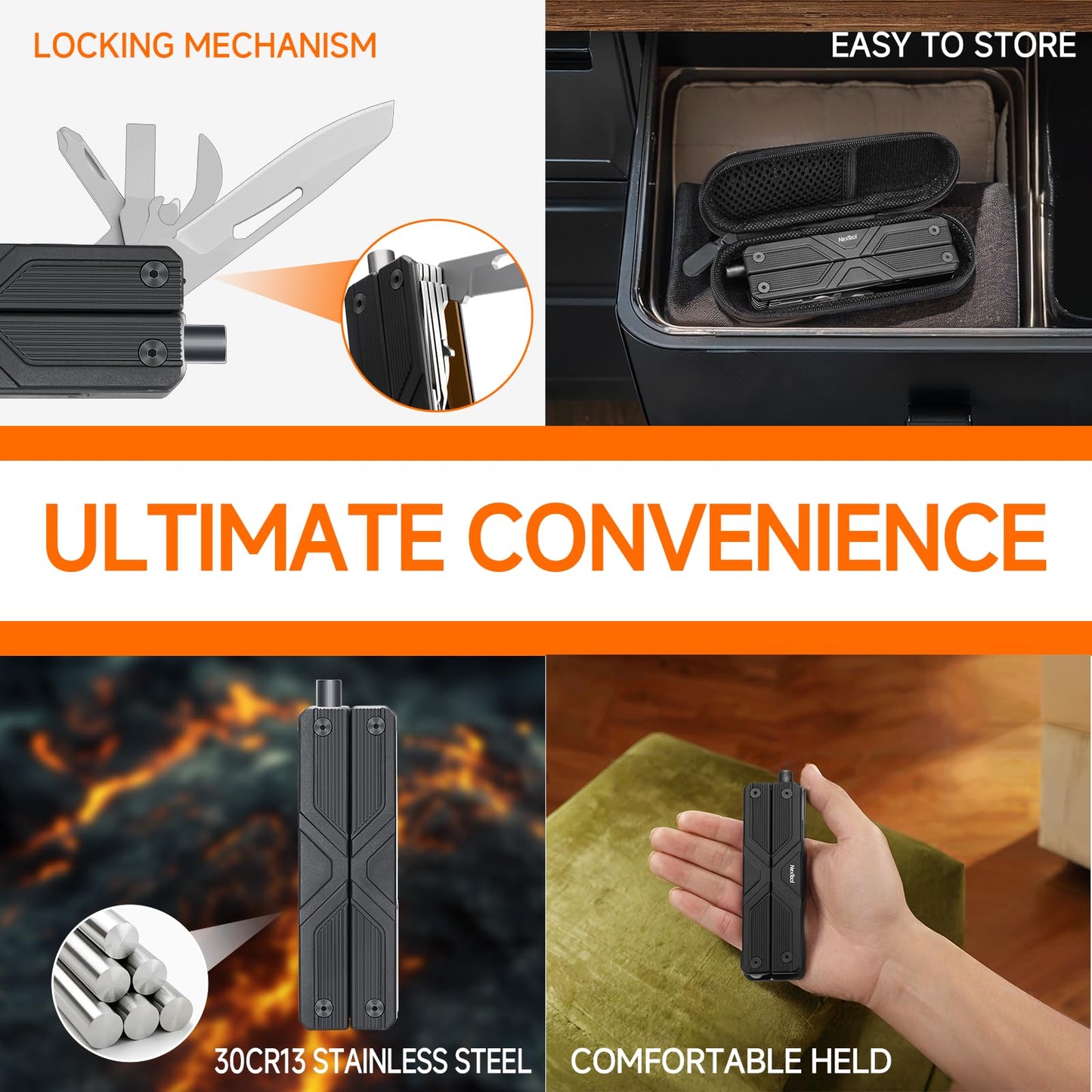 NexTool Gemini, Multi Tool, Multitool Knife with Electric Screwdriver, Needle Nose pliers, Scissors and Bottle Opener, 4mm Bit Set for Small Electronics, RC car, Drones, Glasses Assemble, Unique Gifts