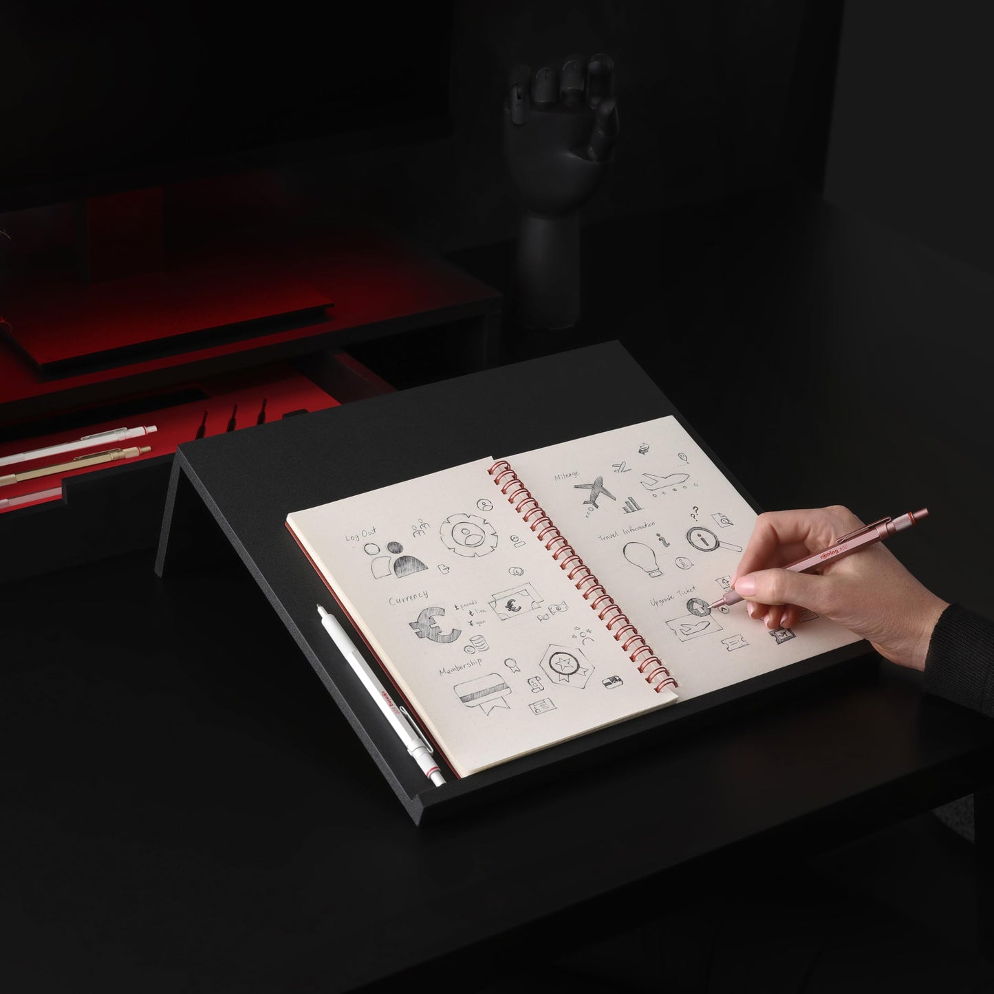 Rotring 600 Metallic Metal Ballpoint Pen, Medium Point, Black Ink, Pearl White Barrel, Refillable, 1 Count - Smooth Writing, Style, Comfort, Non-Slip Grip