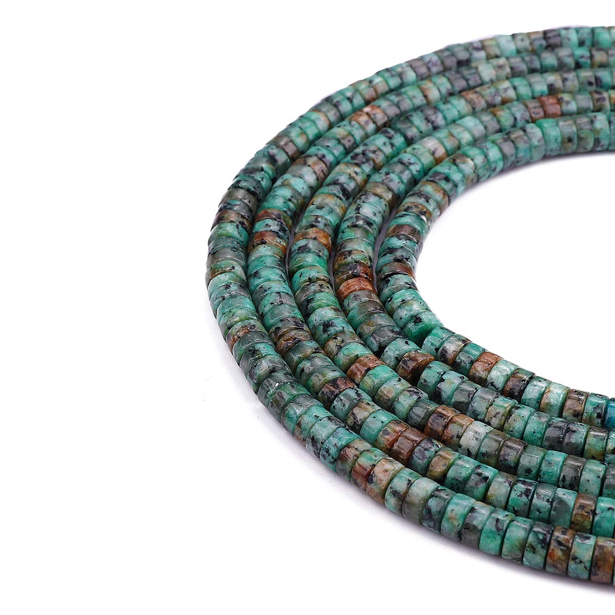 BEADIA Natural African Turquoise Spacer Beads Caps Loose Semi Gemstone for Beading Jewelry Making 6mmx3mm 38cm
