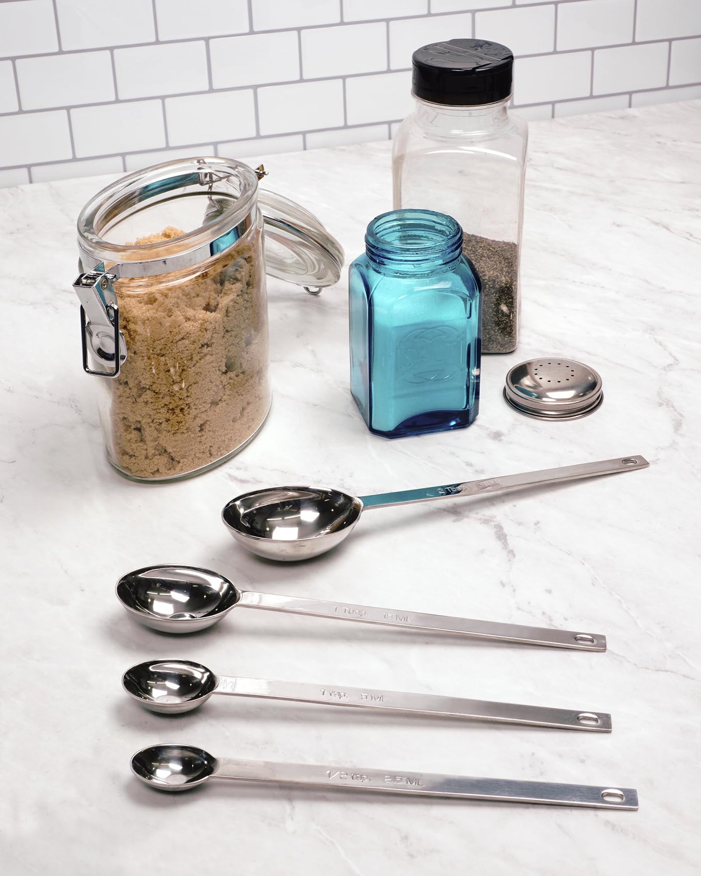 RSVP International Measuring Spoons, Long, Stainless Steel