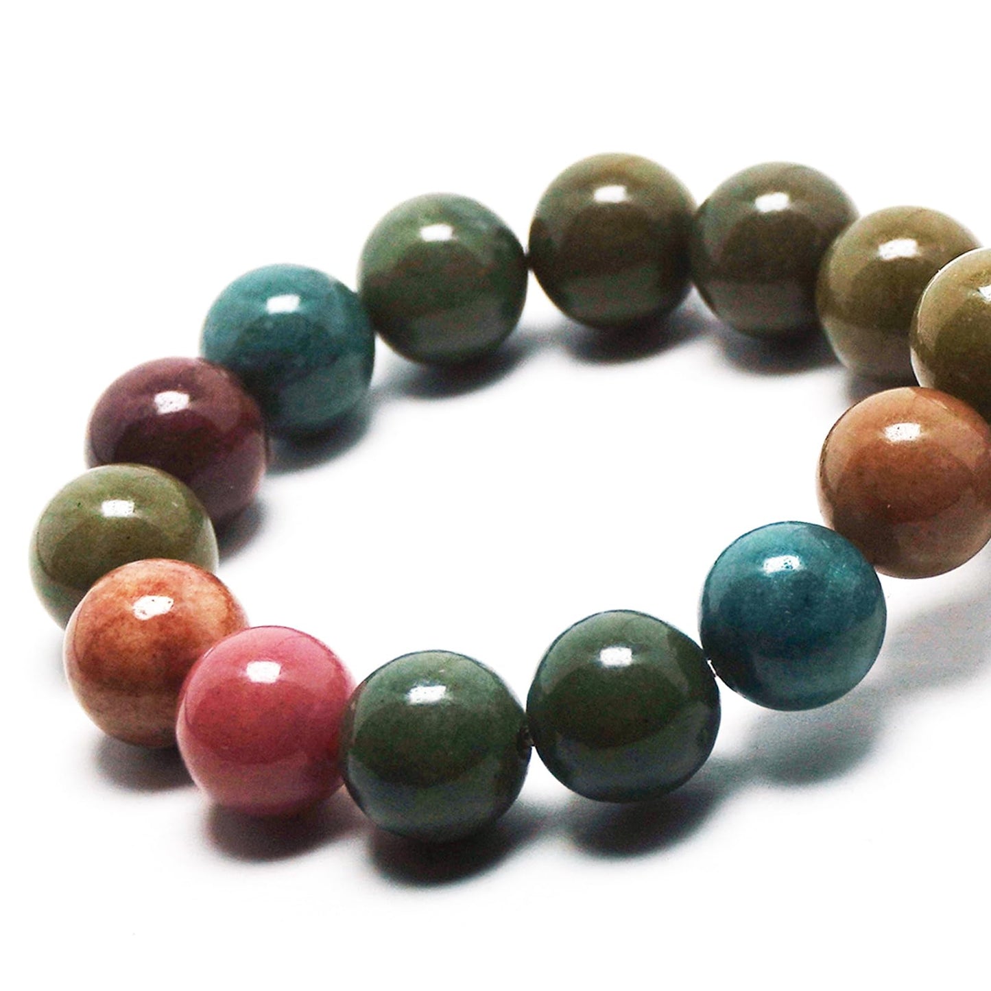 DIQIO Jade Stone Beads for Jewelry Making - 6mm Gemstone Round Loose Beads for Bracelets(58-60pcs, Green Alashan Jade)