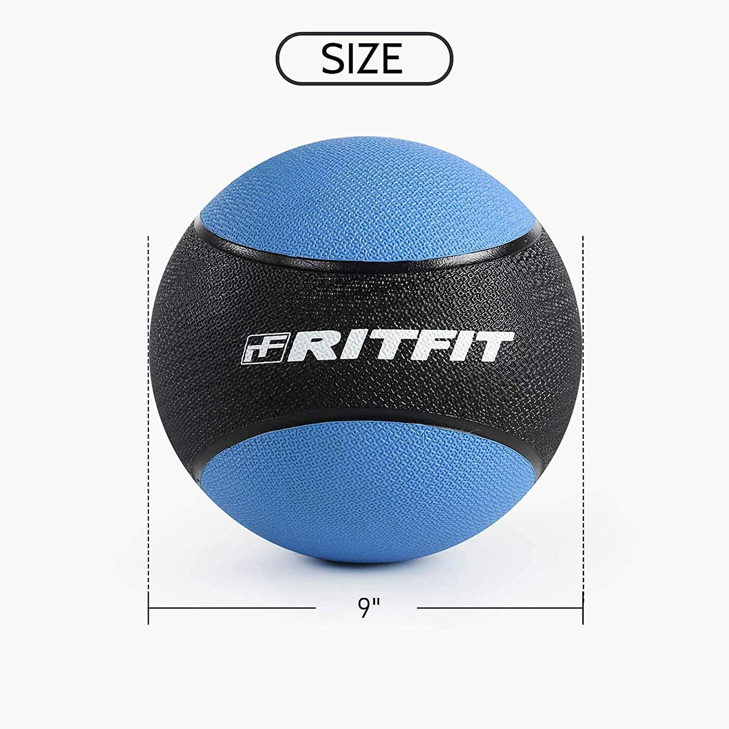 RitFit Weighted Medicine Ball Set - 6LB / 8LB / 10LB / 12LB, Non-Slip Rubber Shell & Dual Texture Grip - Workout Exercise Ball for Core Strength, Balance Training, Coordination Fitness