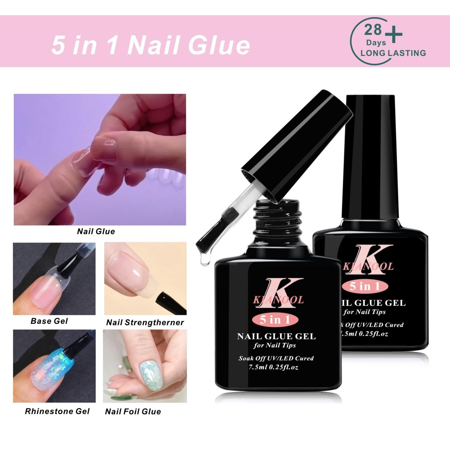 Short Square Gel x Nail Tips Kit, 552pcs Press on XS Short Square Gelly Tip with Portable U V light, 5 in 1 UV Gel Glue for Nails, Full Cover Nail Art Extensions DIY Manicure Set for Women