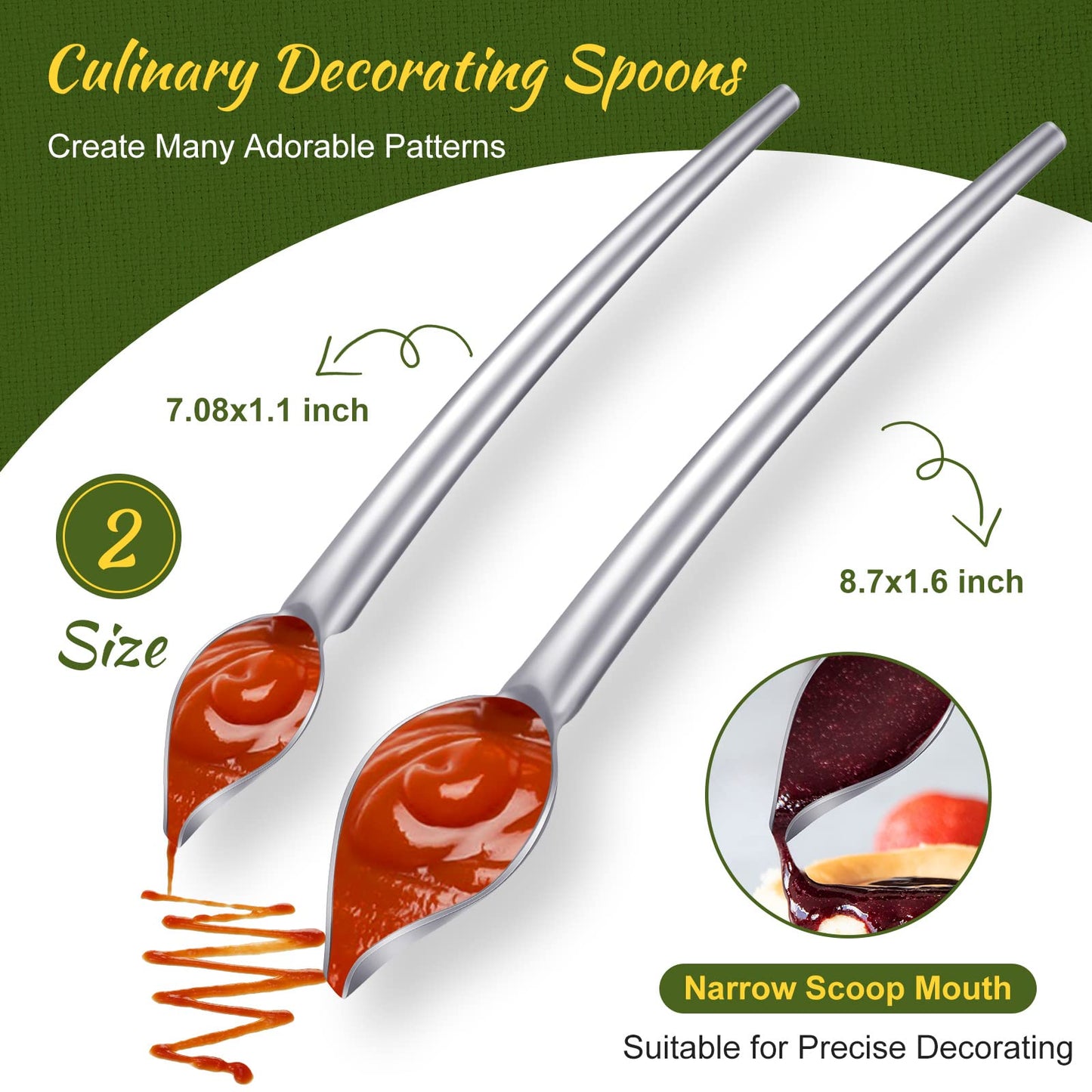 Yoande 17 Pieces Candy Dipping Tools Set Culinary Decorating Spoons Chocolate Dipping Scoop Kitchen Cooking Tweezers Tongs Icing Spatula for Decorative Plates Making Desserts