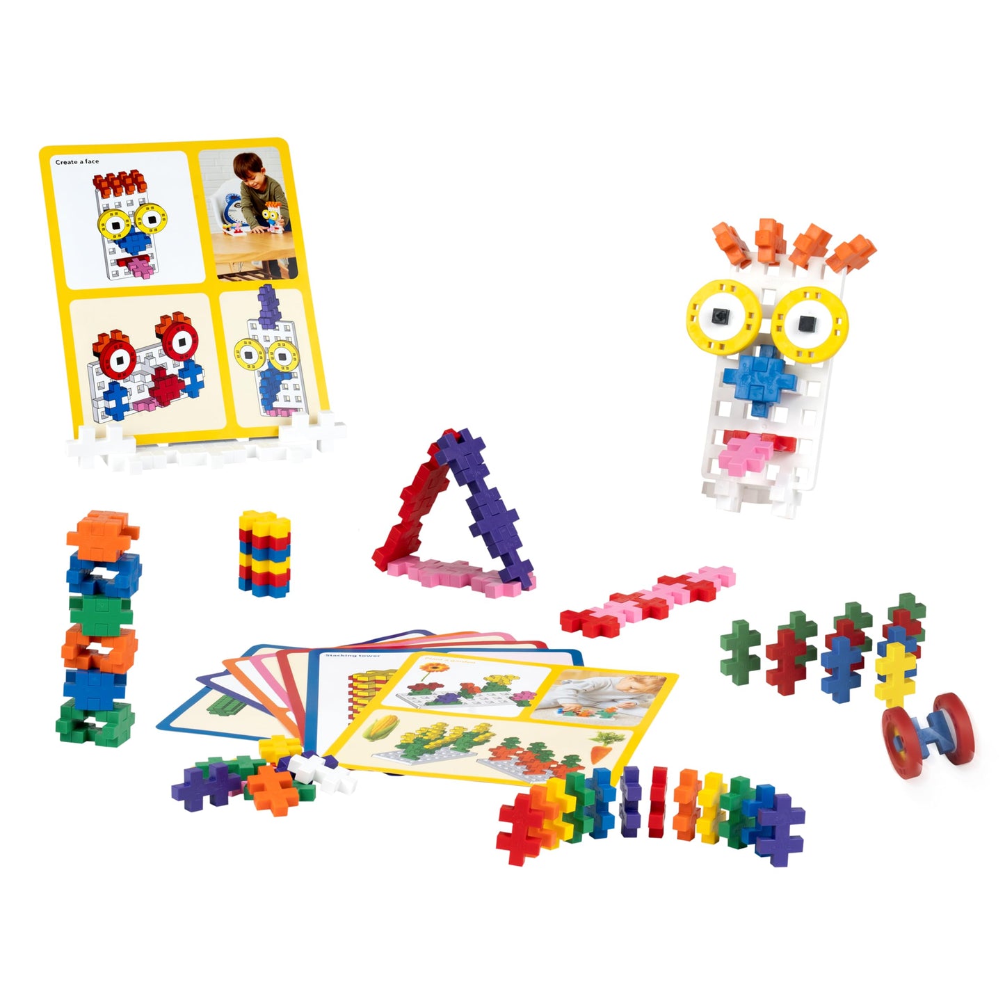 Plus Plus - Learn to Build Big Activity Tub, 410 Pieces - Interlocking Building Stem Toy, Large Puzzle Blocks for Toddlers and Preschool