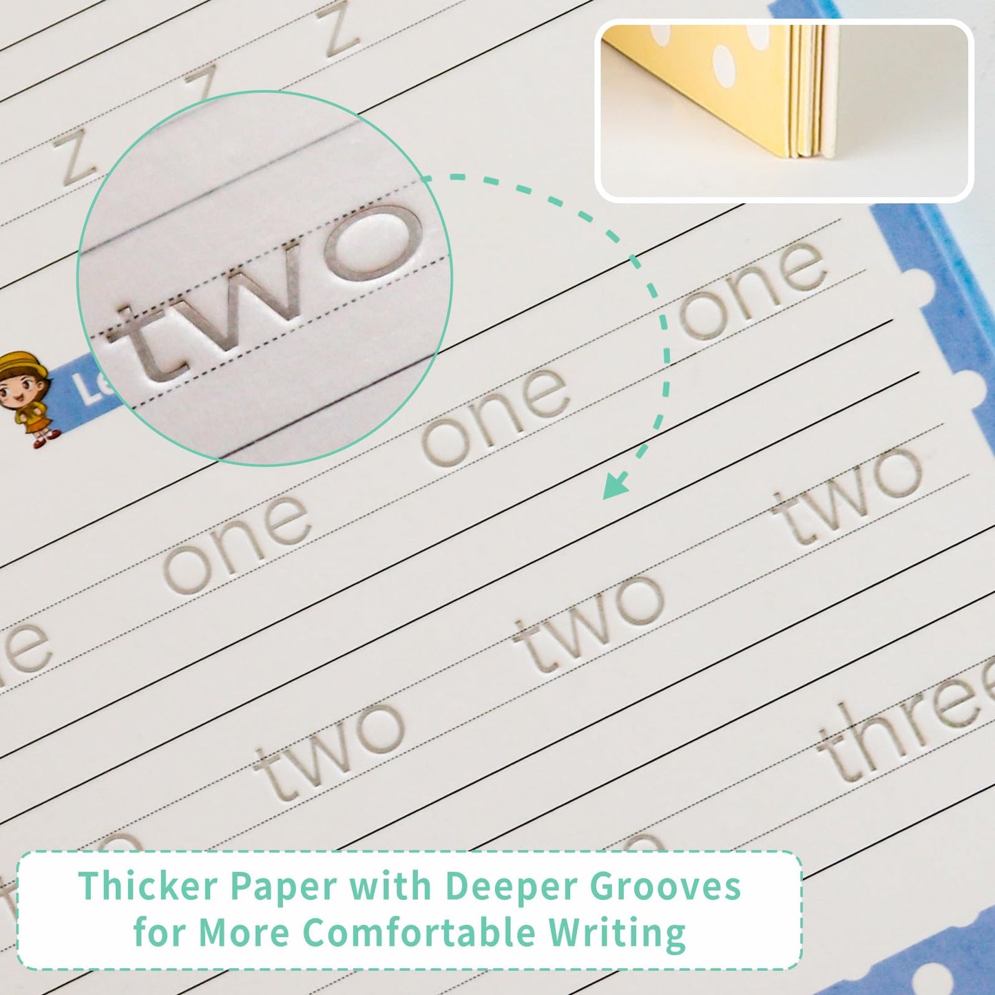 Reusable Grooved Handwriting Practice Workbooks for Kids Ages 3-8 – Magic Disappearing Ink & 3D Groove – Preschool Kindergarten Children Writing Books with Pen Grips