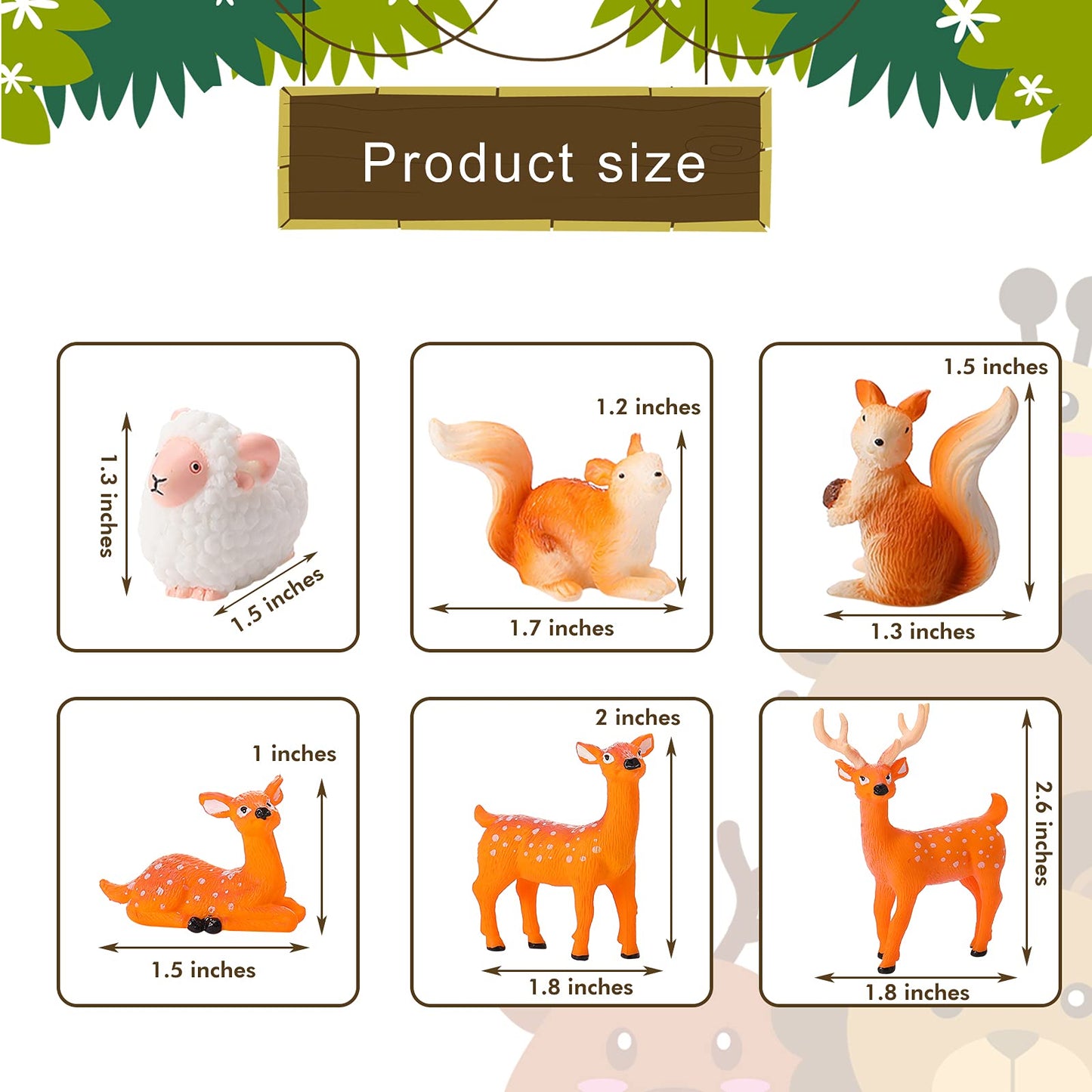 Skylety 12 Pcs Miniature Fairy House Garden Animals Fairy House Figurines Kit Mini Forest Animals Figures Tiny Resin Garden Accessories for Kids Craft Modeling Decor Micro Landscape