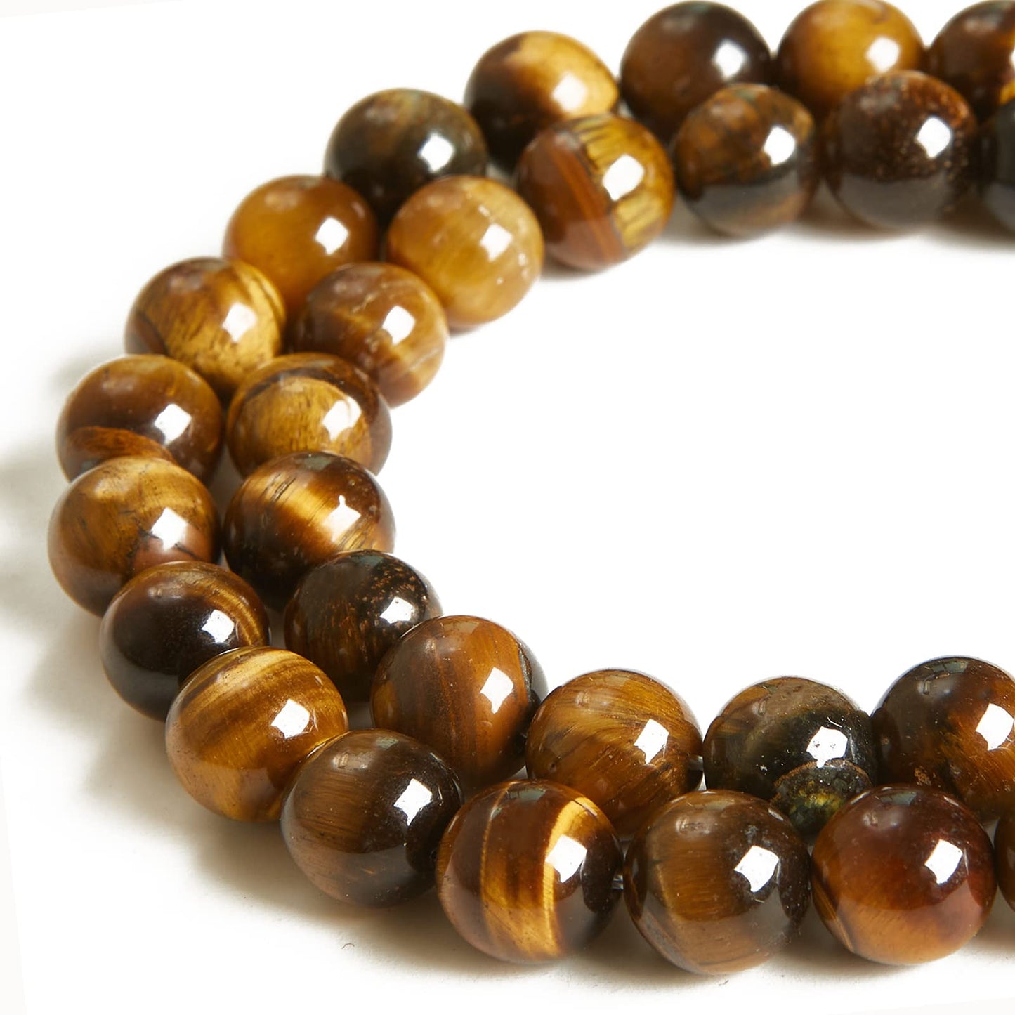 35pcs 10mm Natural Yellow Tiger Eye Beads Gemstone Beads Round Loose Beads for Jewelry Making
