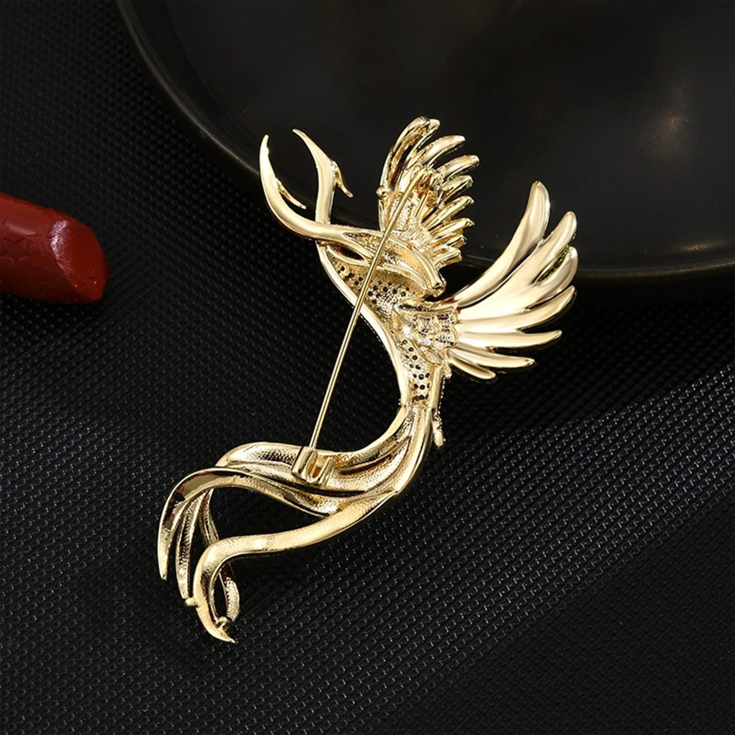 HETICA Women Animal Floral Brooch Pin Accessory Perfect as a Gift for Anniversary Celebrations, Parties, Or Everyday Wear (Phoenix)