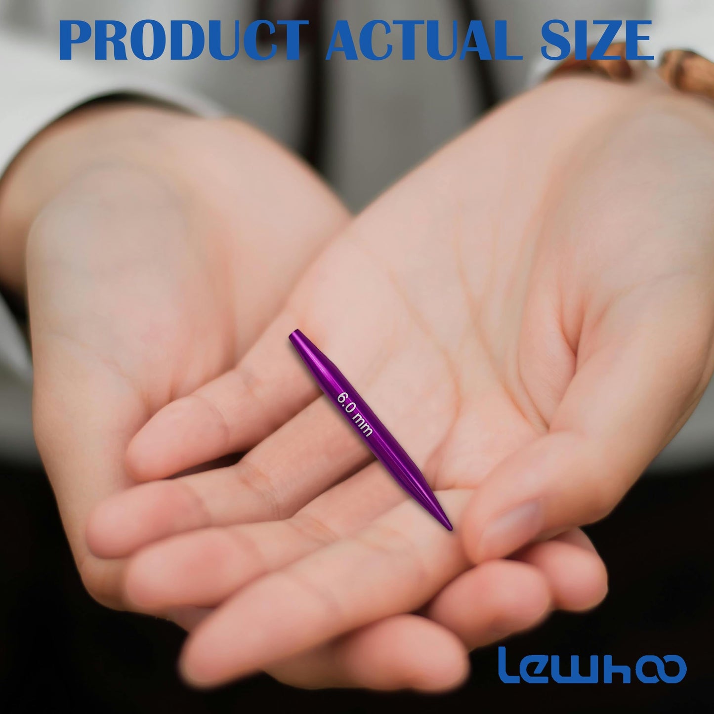 Lewhoo Circular Knitting Needles Set with 4 Cables, 9 Pair Short Aluminum Knitting Needle with Case 3.0~6.0mm Purple