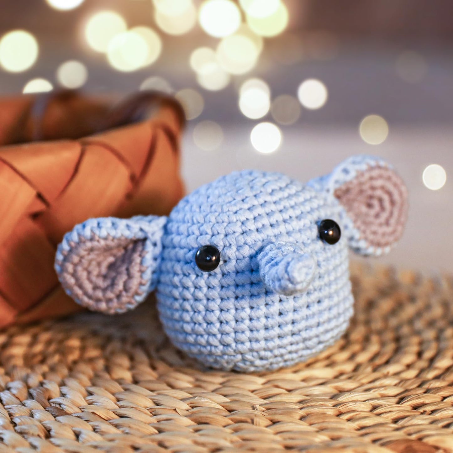 Crochet Kit for Beginners: Elephant Crochet Kit for Adults, Include Easy to Use Yarn, Step-by-Step Video, Patterns, Learn to Crochet, Thanksgiving, Christmas, Birthday Gift