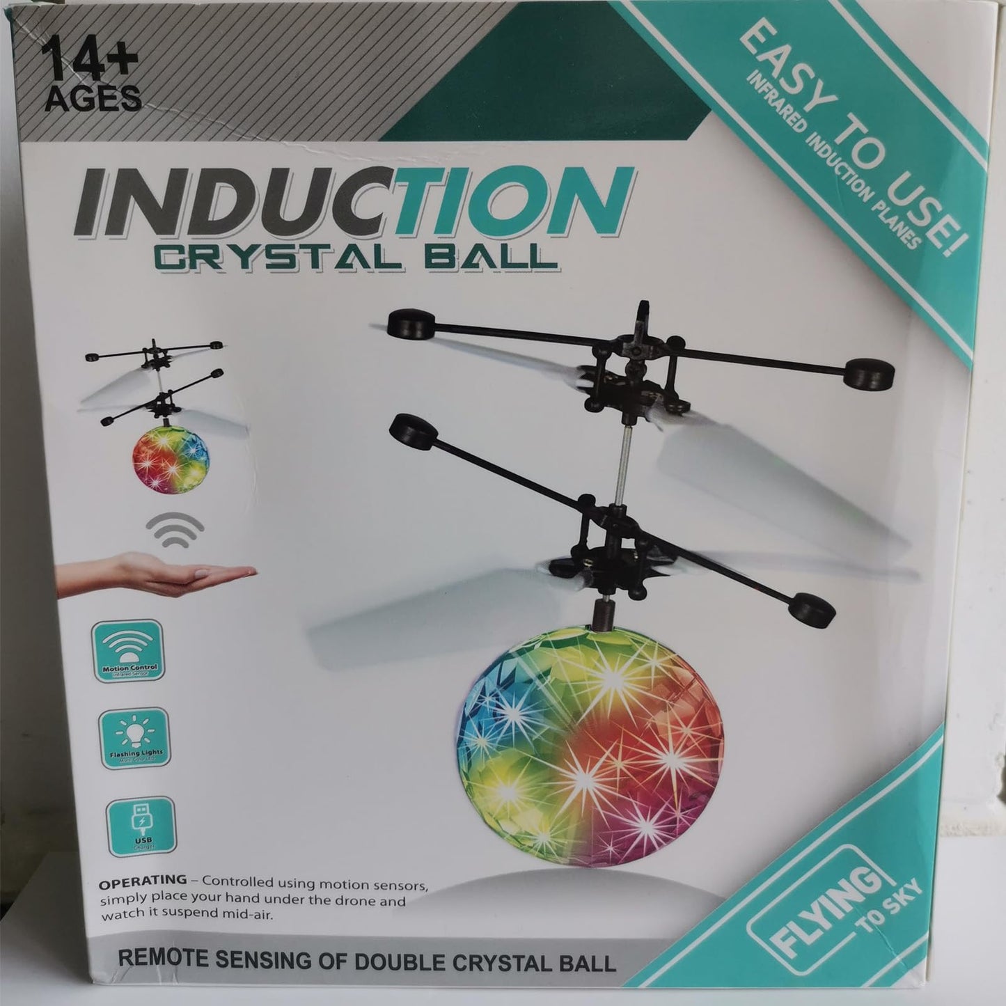 Inductive Flying Crystal Ball, Suspended Flying Ball with Lights, Infrared Sensor Aircraft Toy