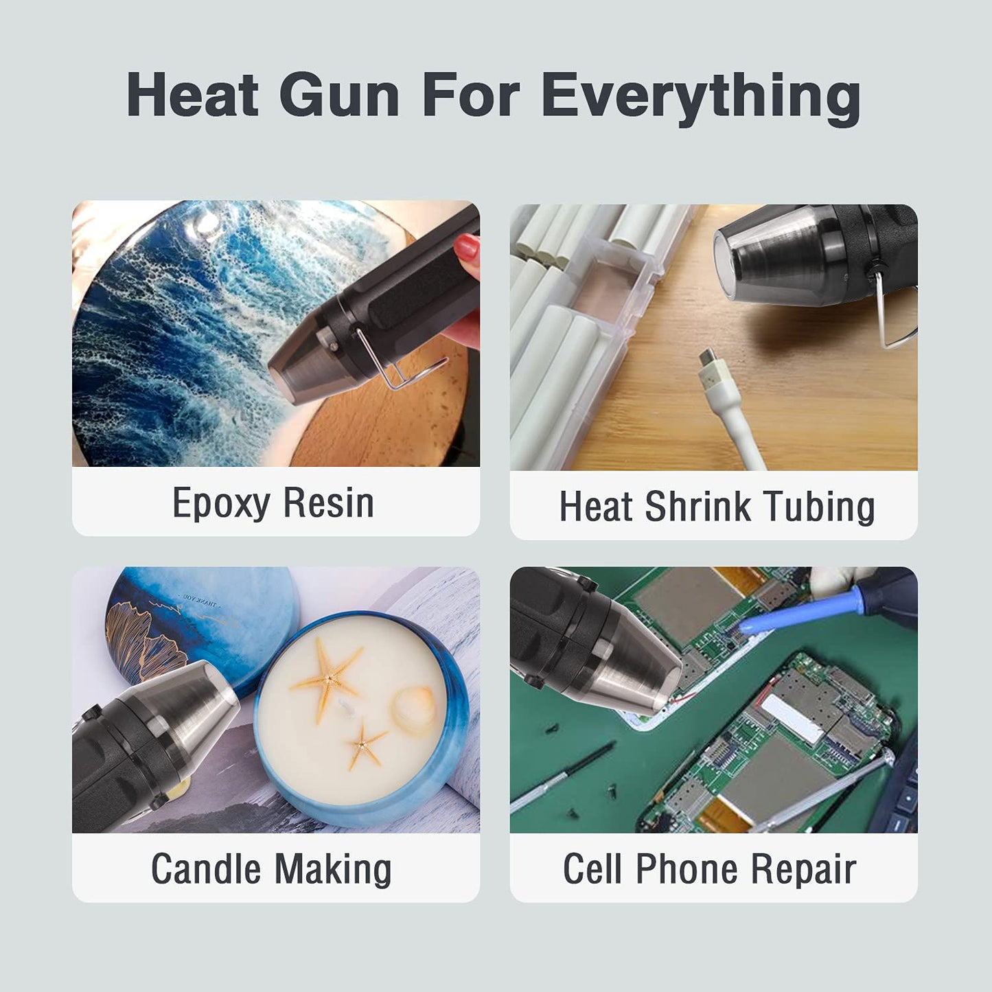 LDK Electric Soldering Iron Kit & Dual Temp Mini Heat Gun Heat Tools for Epoxy Resin, Shrink Wrap, Vinyl Wrapping, Shrink Tubing, Embossing