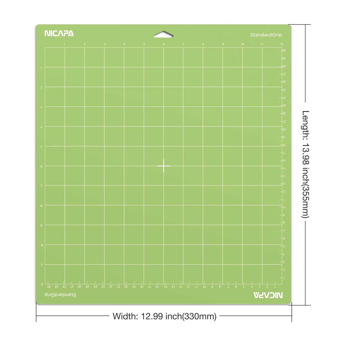 NICAPA StandardGrip Cutting Mat for Cricut, 12x12 inch, 10 Pack, Green, Paper, StandardGrip, Cutting Board, Crafting