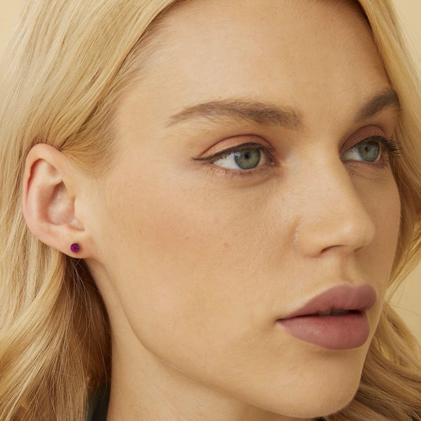 Surgical Stainless Steel Stud Earrings for Women Men Black Gold Plated Fluorescent Flat Back Hypoallergenic Earrings Suitable for Sensitive Ears