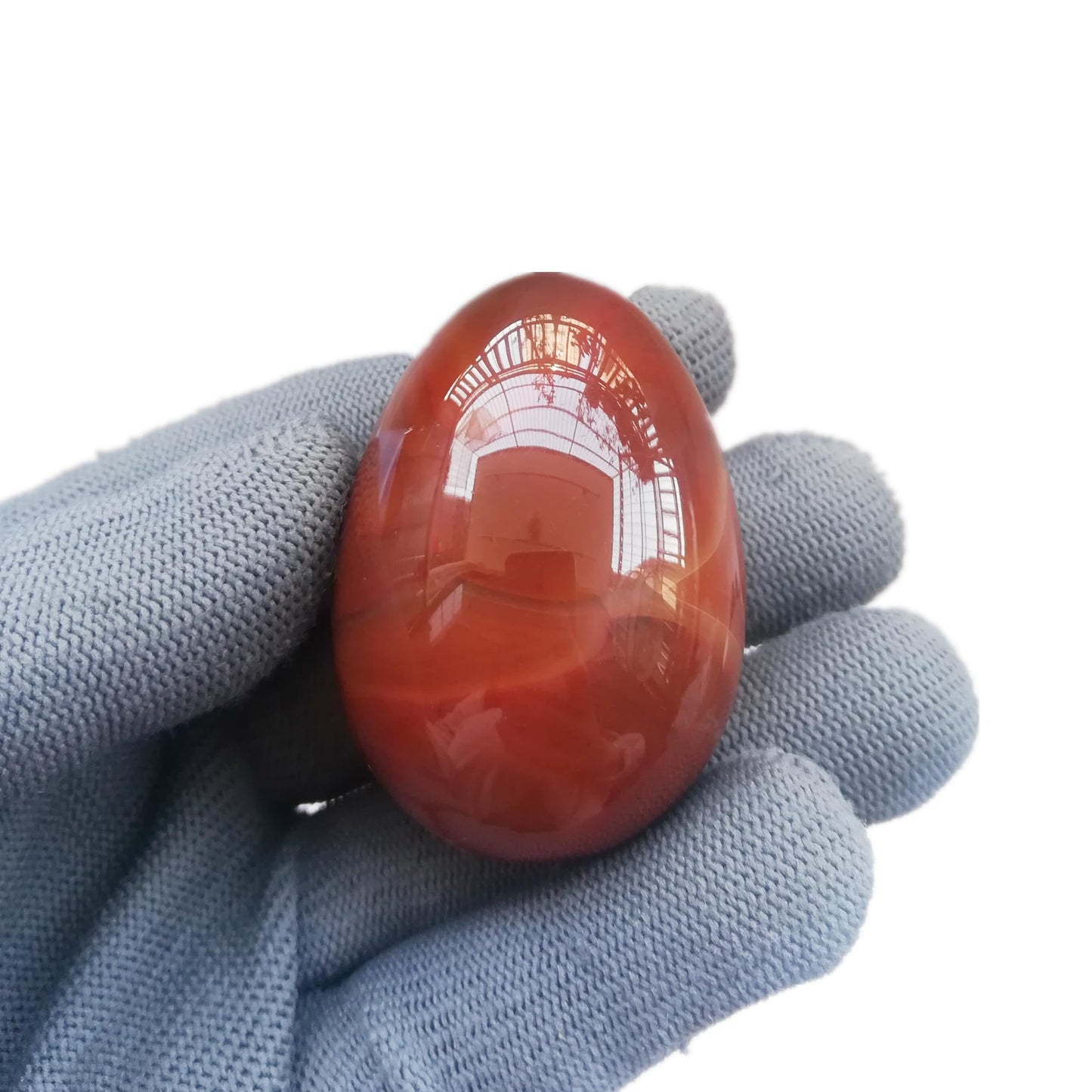 Sunshcat Natural Carnelian Egg Shaped Meditation Chakra and Home Decor Balance Crystals and Healing Stones Statue Set,35 * 50mm Easter and Thanksgiving Gift,with Wooden Bracket