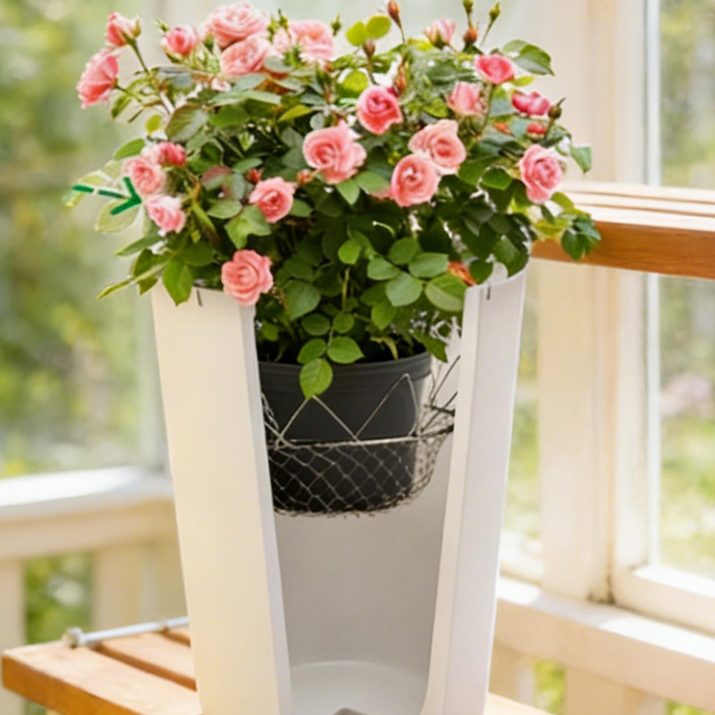 Adjustable Planter Insert - Heavy Duty Rustproof Riser Chains,Planter Filler Support,for Outdoor Indoor Flower Potted Home