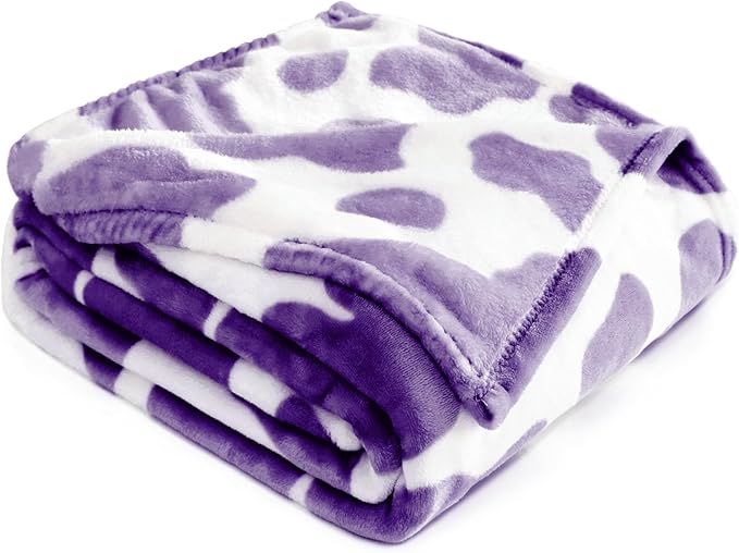 Purple Fuzzy Blanket for Girls - Plush Fleece Throw for Teens, Kids Bedding & Birthday Gifts - Soft Lavender Bed Decor 40"x50"