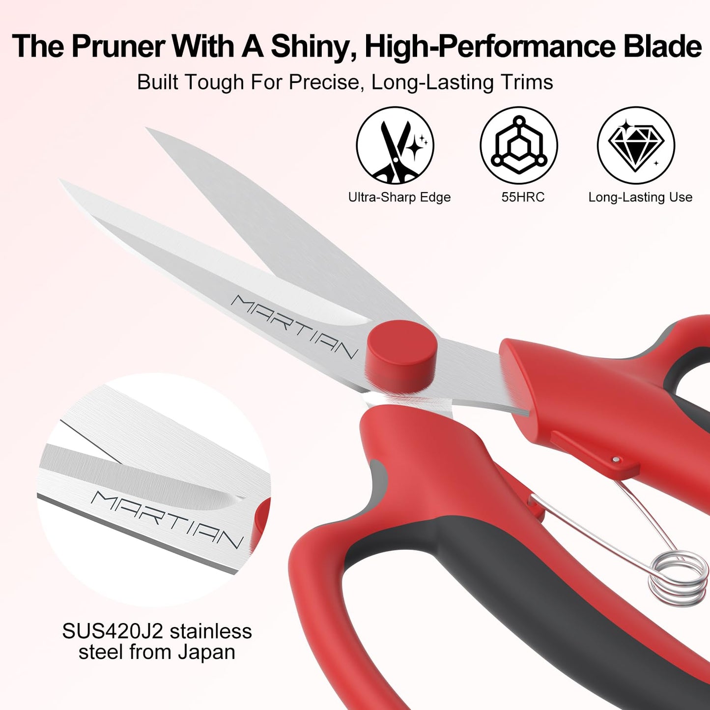 Florist Scissors – Japanese 420 J2 Stainless Steel Blades, Sharp Precision Shears for Flower Arranging, Stem Cutting & Crafting | Ergonomic Grip