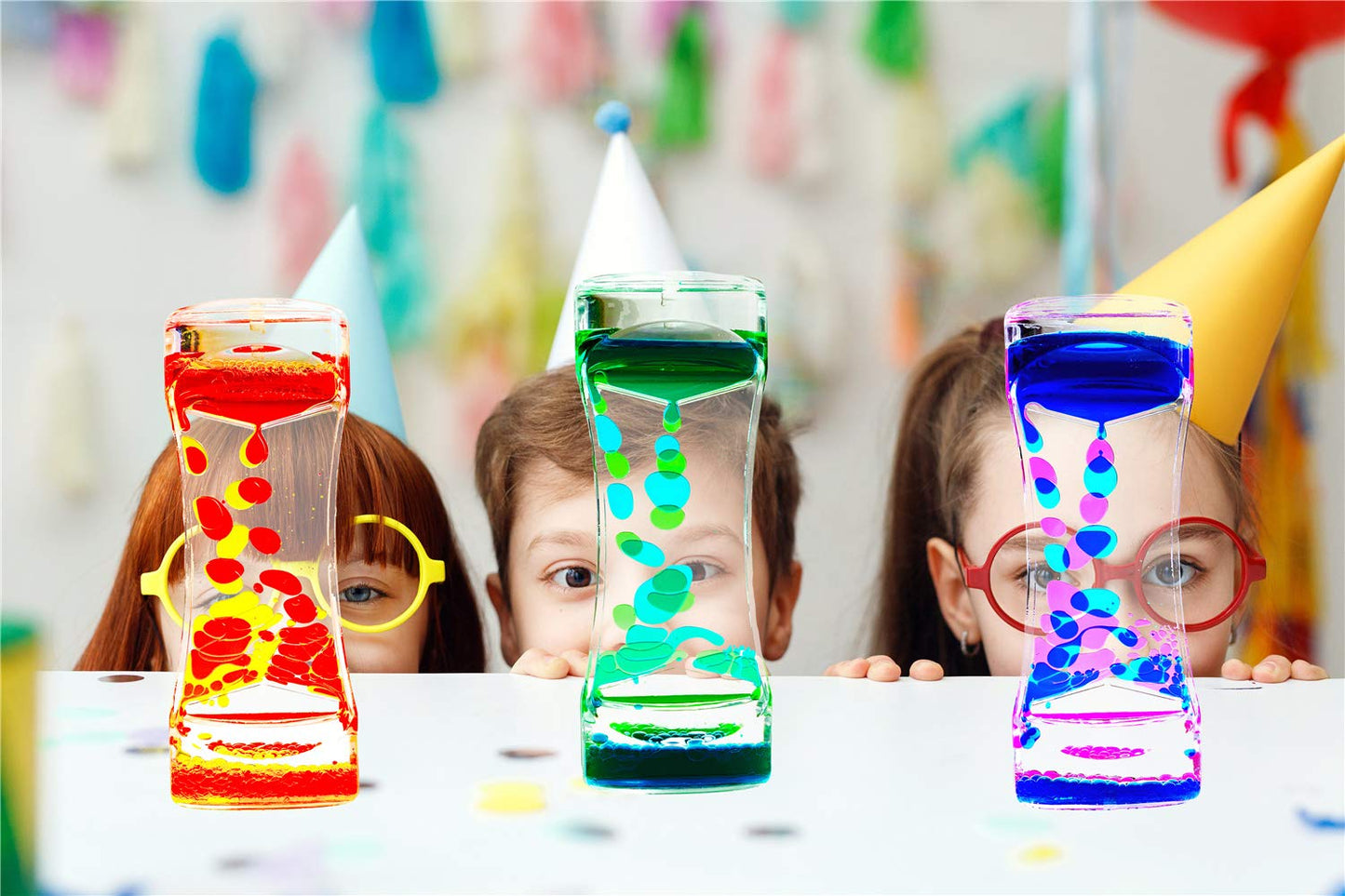 JRLAJRL 3 Pack Liquid Motion Bubbler Timer Sensory Calming Fidget Toy Autism Community Toys for Kids Teenager Adults
