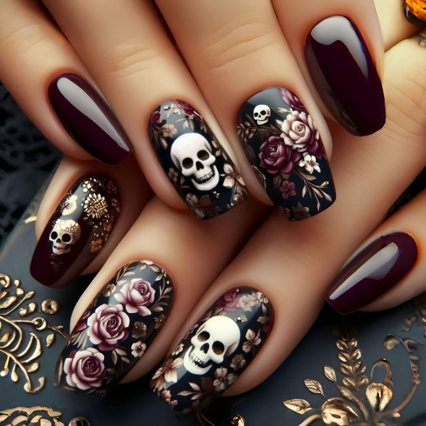 144 Pcs Halloween Press on Nails Short Medium Square Fake Nails 12 Size Ghost Pumpkin Matte Stick on Nail 6 Style Cute Halloween False Nails with Skull Acrylis Nails for Women(not include tooltik)