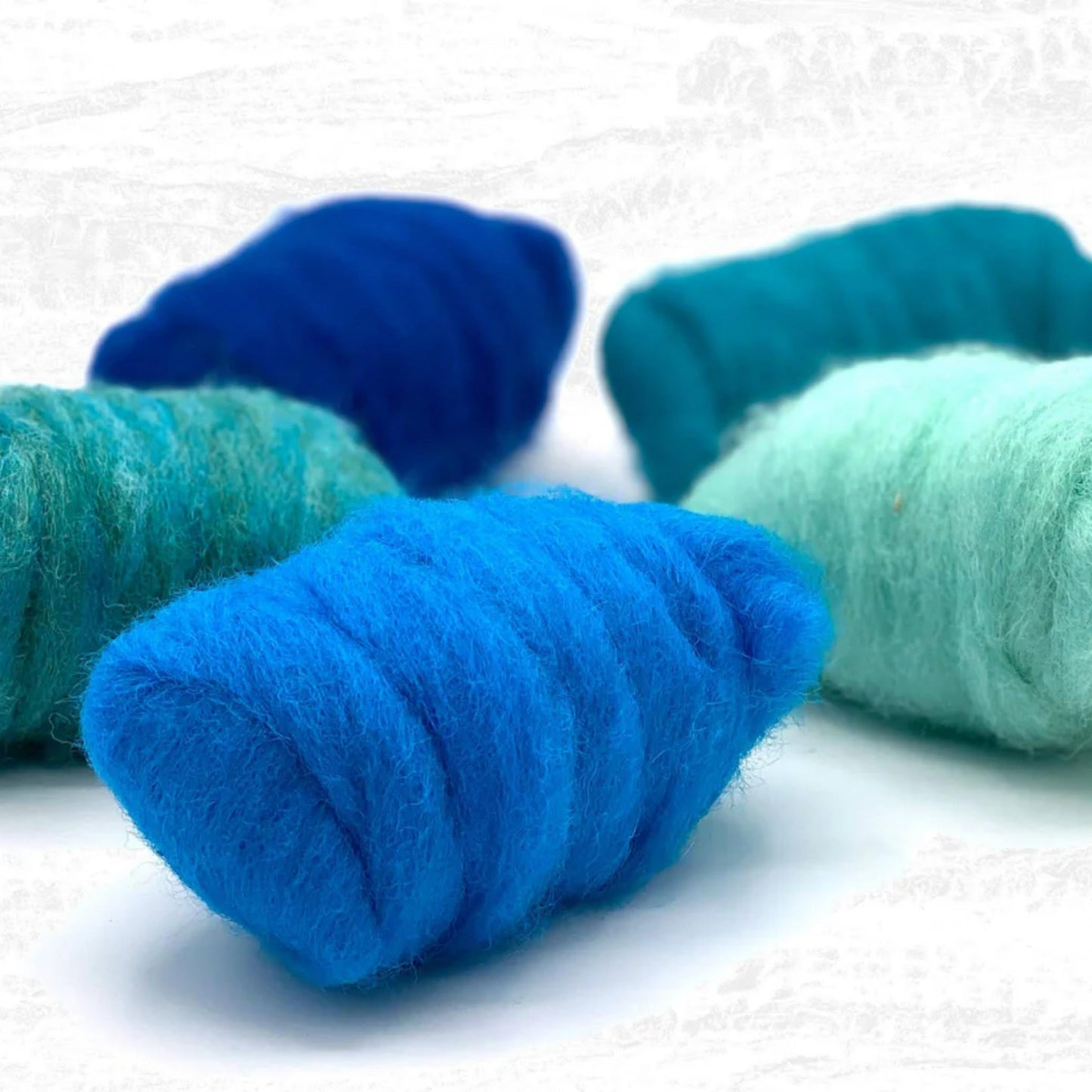 Corriedale Carded Sliver Wool Roving Variety Bundle | Best Core Wool for Needle Felting, Spinning, Wet Felting, Weaving, Dryer Balls, Yarn Roving - Ethically Sourced (Deep Sea)