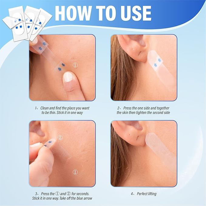 Face Lift Tape, Face Lift Tape Invisible, Face Tape Lifting Invisible, Face Tape Instantly Lifts Sagging Skin Around The Face, Hides The Double Chin and Creates A v-Shaped Face 128PCS