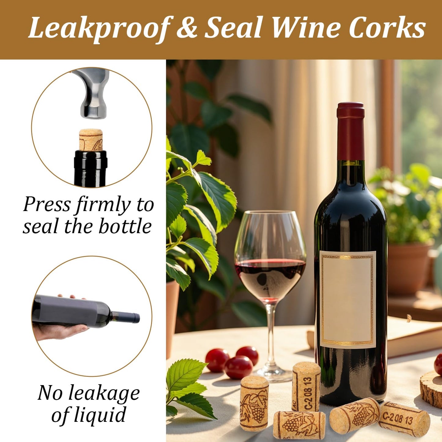 200 Pcs Straight Wine Corks, #8 Natural Corks For Crafts, 7/8" x 1 3/4" Soft Wood Cork Stoppers, Wine Bottle Stoppers Leakproof Bottle Cork For Making Art Projects