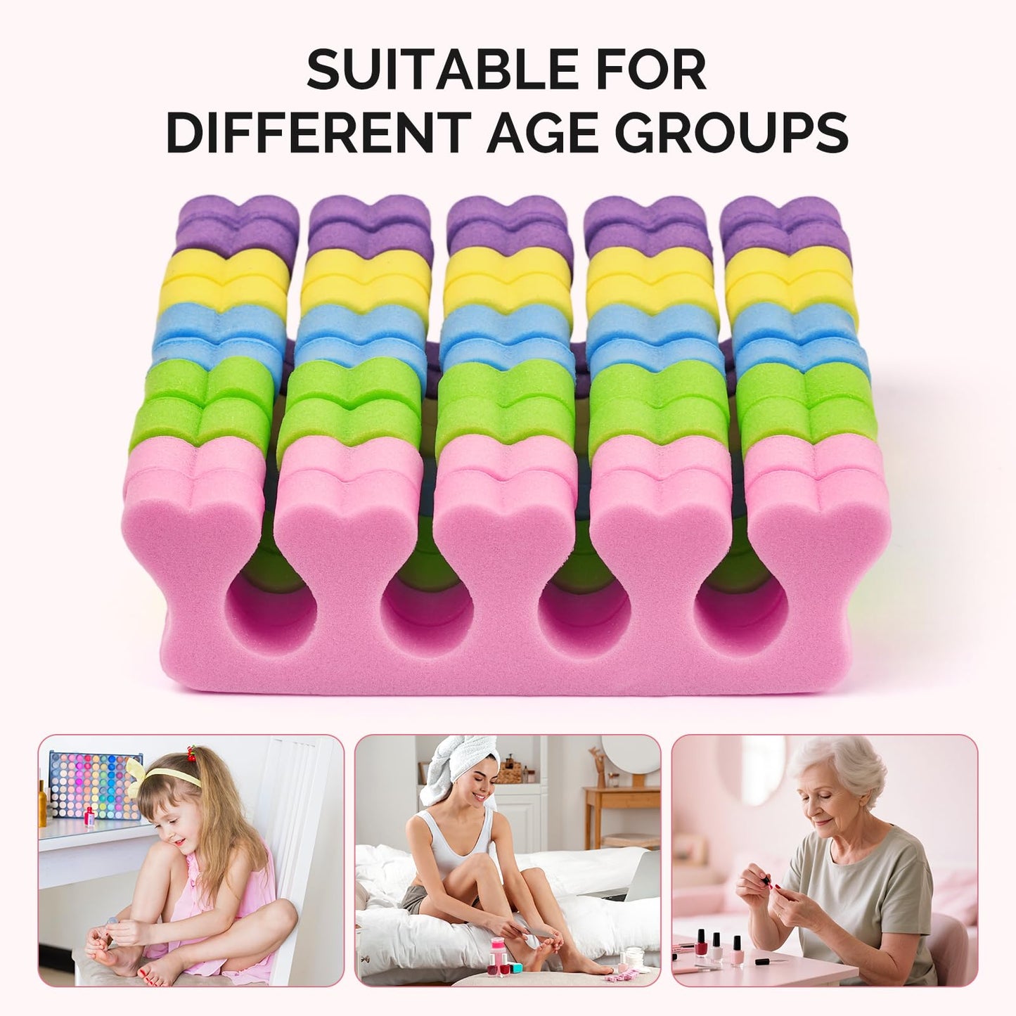MelodySusie 2PCS Square Shape Resin Nail Art Palette Set with Stainless Steel Mixing Stick MelodySusie 50 Pcs Sponge Toe Separators Set