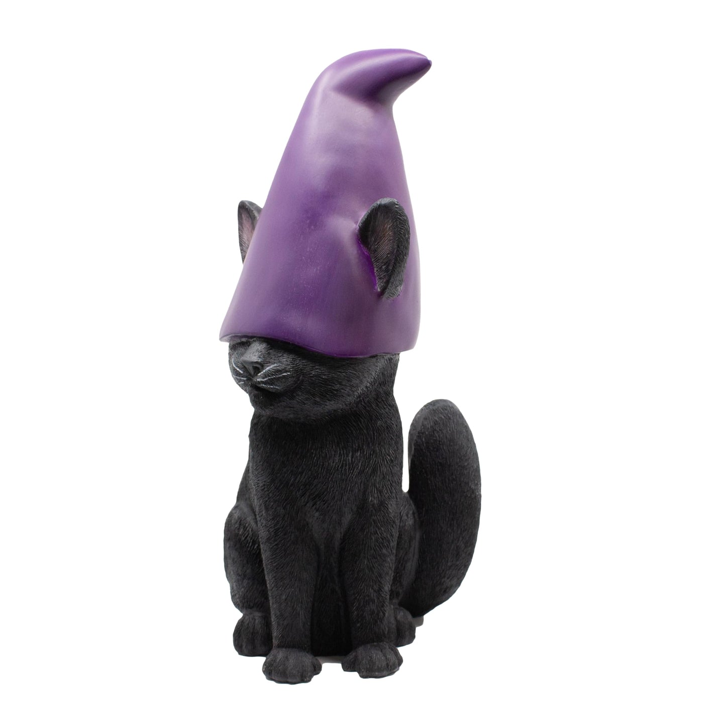 Cat Gnome 12" Tall (Black) | Cute Cat Garden Décor, Spooky Stuff, Halloween Decorations, Lucky Witch Statue