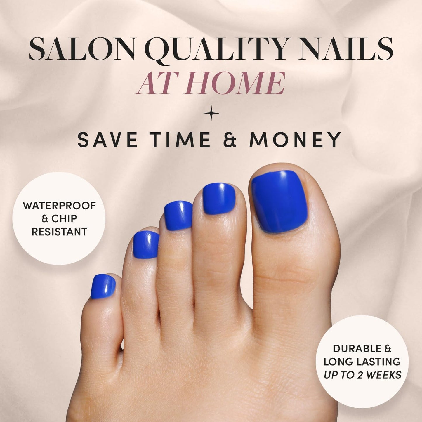 Glamnetic Press-On Nails Bundle - Azure Blue & Hailey | Bright Blue Short Round Fake Nails | Glazed Short Almond False Nails | Reusable, Salon-Quality Nail Kits