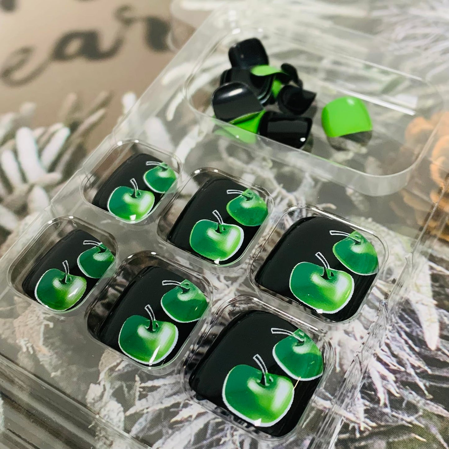 Press On Coffin Toenails With Designs - Full Cover Reusable False Nails With Adhesive Tab, Artificial Acrylic Fake Toe Nails, Glue On With Charm, Stick On for Women