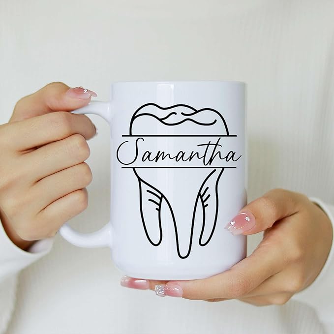 Personalized Dentist Dental Hygiene Mug - Dental Assistant Mug - Dental Nurse Orthodontics Graduation Gift - Dentist Custom Name 11Oz 15Oz - Dental Squad