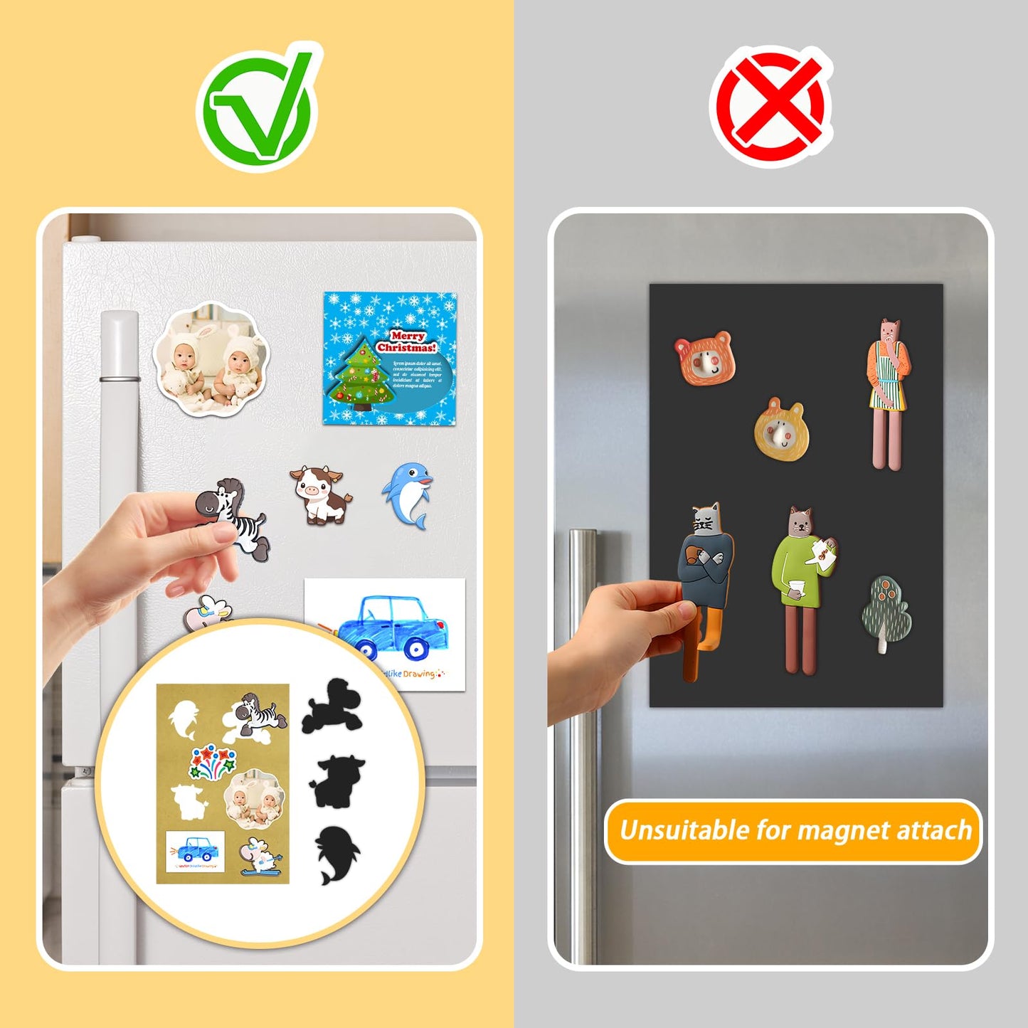 Towjug 12PCS 8 x 10 Inch Cuttable and Flexible Magnet Sheets with Adhesive to Create Flexible Magnet Self-Sticky Sheets for Whiteboard,Fridge