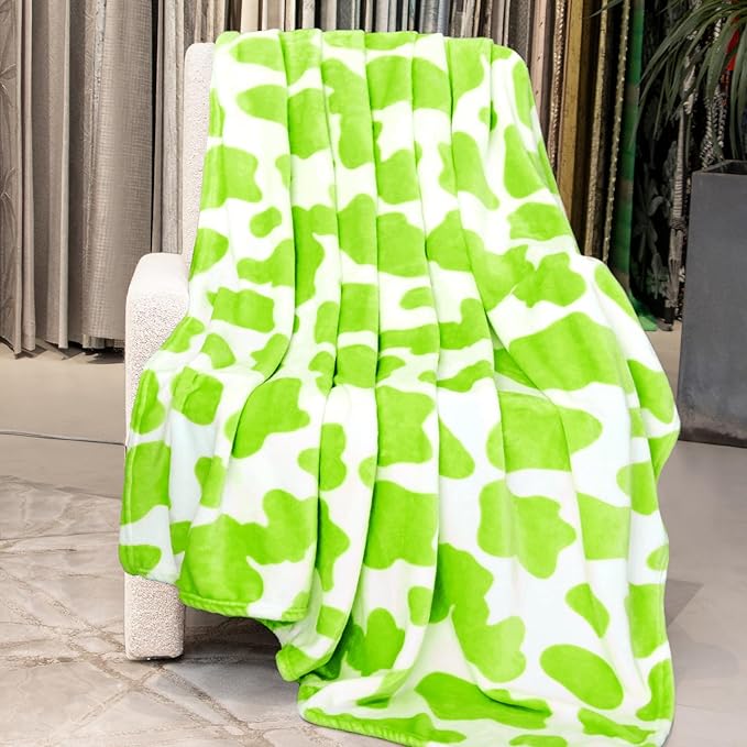 Lime Green Throw Blanket - Cozy Lightweight Fuzzy Fleece Throw for Couch, Bed, Sofa, Home Decor, Travel, Camping | Christmas Birthday Gifts for Girls, Women, Teens 50"x60"