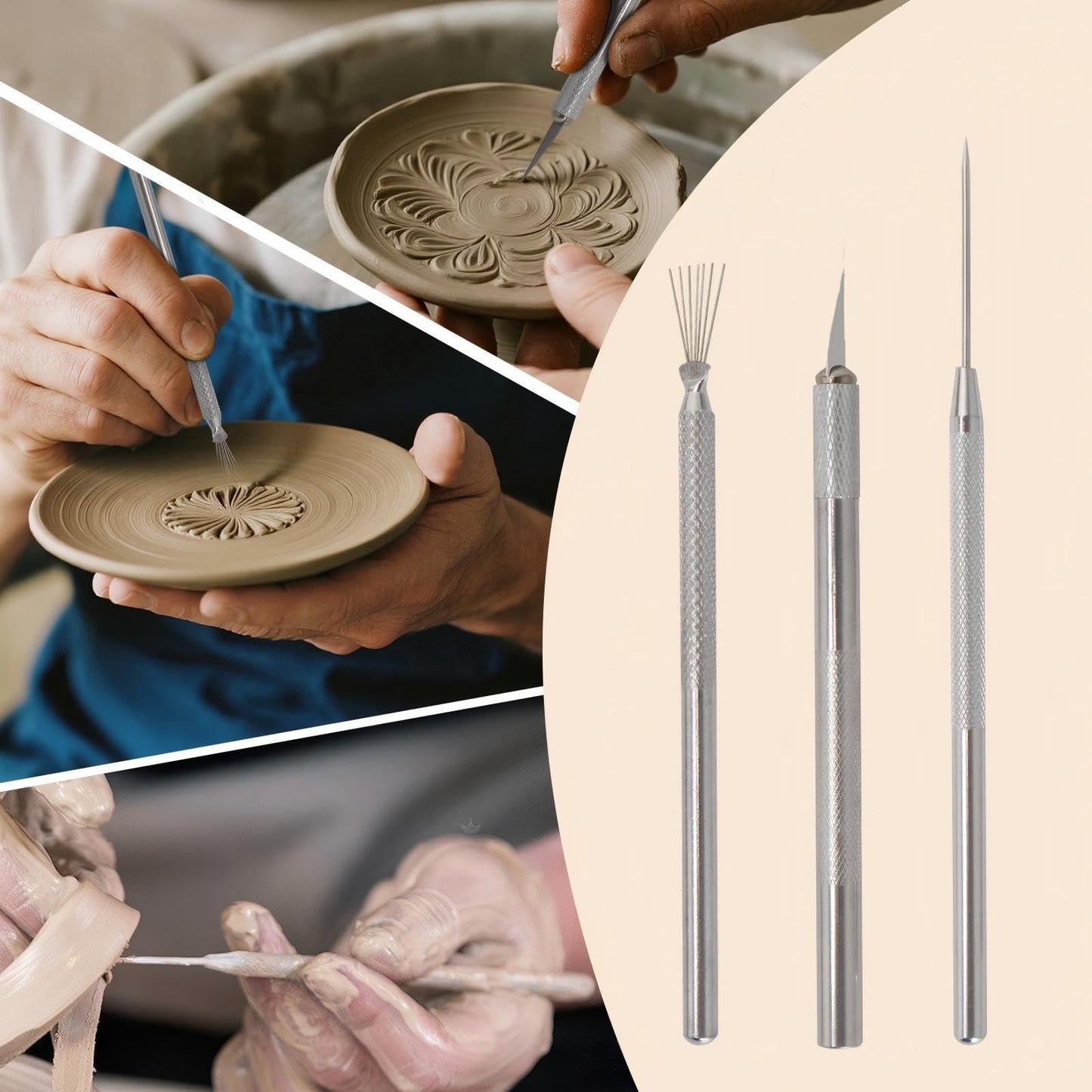 Basic Polymer Clay Tools, Clay Sculpting Tools Acrylic Roller Pin, Clear Rectangle Sheet Press Board, Double-Ended Pottery Carving Set for Beginner (26)