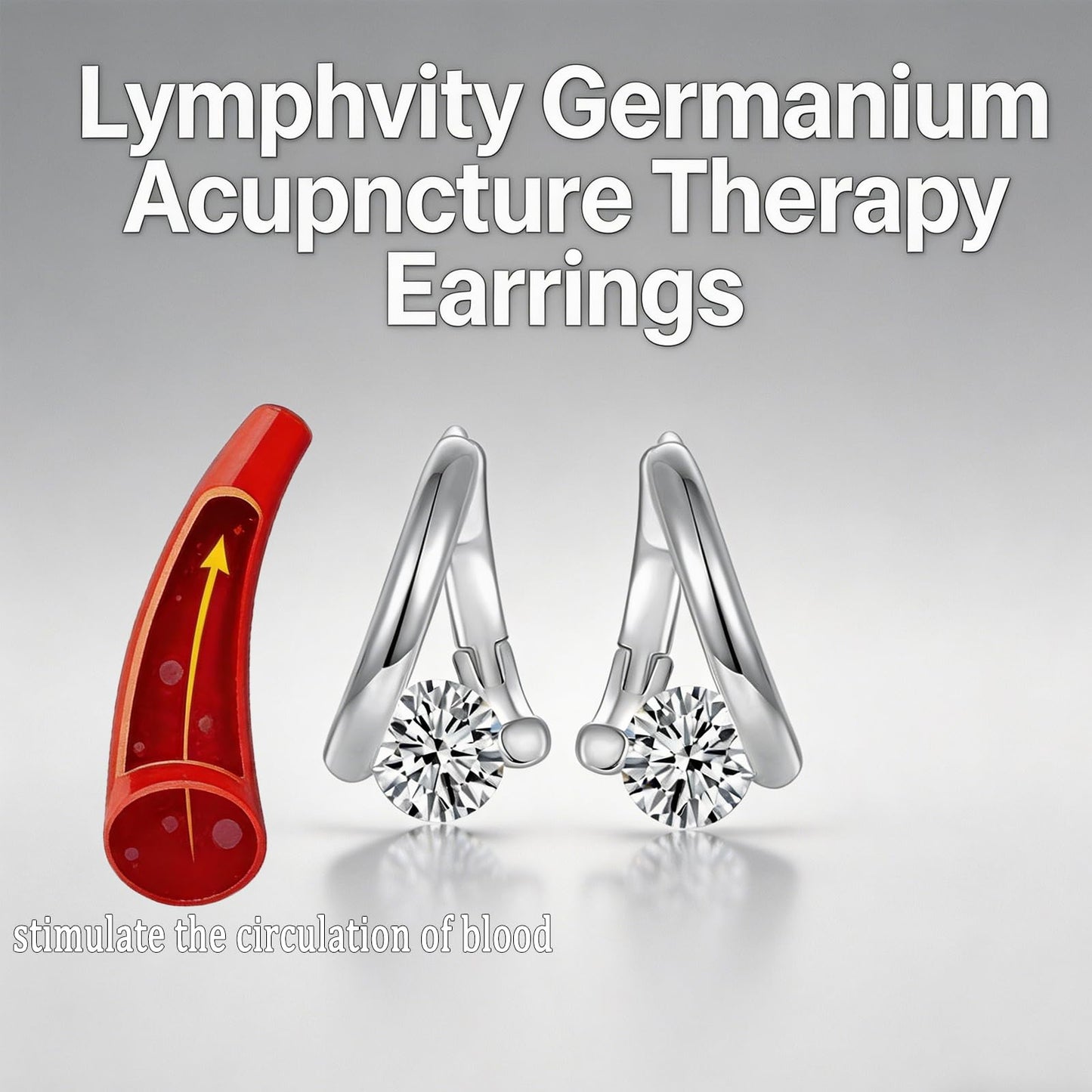 Lymphatic Earrings for Women Negative Lon Lymph Detox Earrings Lymphvity Germanium Earring Drainage Slimming Jewelry Gift (Silver)