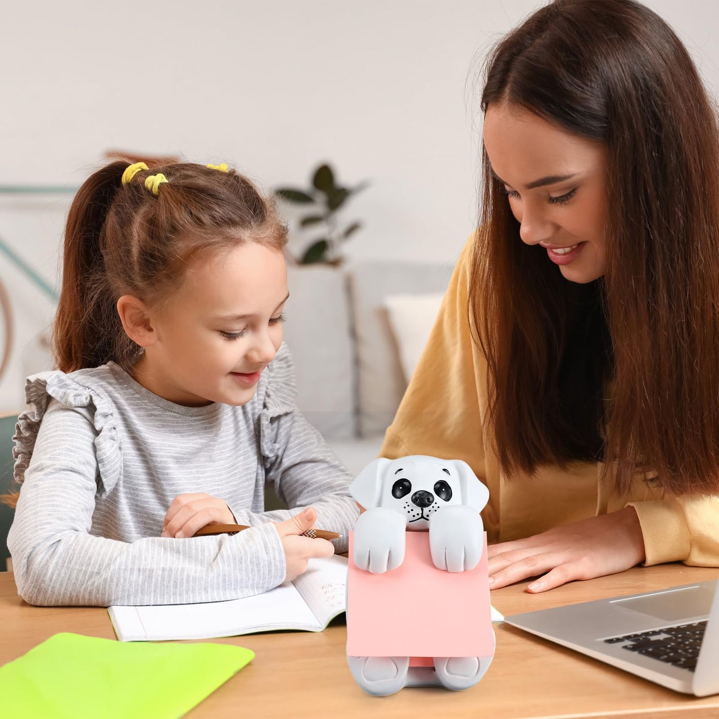 Chunful 3pcs Pop-up Note Dispenser Set Include Resign Dog Note Dispenser, 2 Pcs 3 x 3 Sticky for Office Desk Accessories