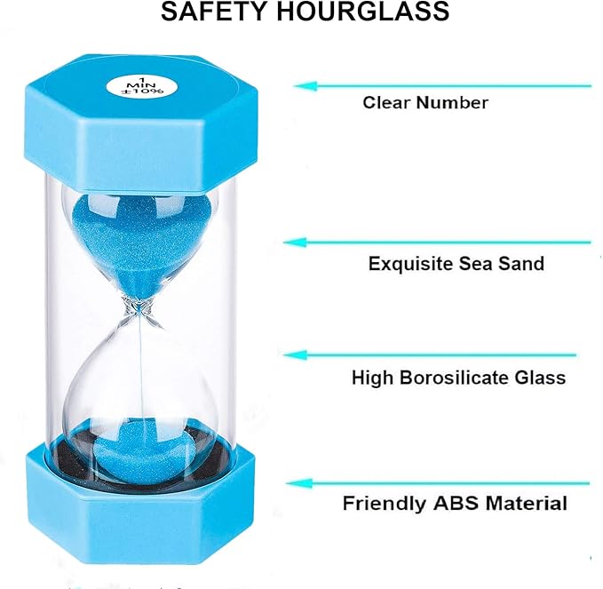 SuLiao Sand Timer 30 Minute Hourglass: Plastic Sand Clock 30 Minutes, Extra Blue Reloj De Arena, Unity Hour Glass Colorful Sandglass for Kids, Games, Classroom, Kitchen, Decoration