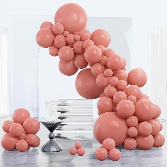 PartyWoo Dusty Pink Balloons 85pcs Different Sizes of 18 12 10 5 Inch Blush Pink Dusty Rose Boho Netural Balloon Arch Kit Garland for Baby Shower Princess Girl Birthday Party Decorations Pink-F01