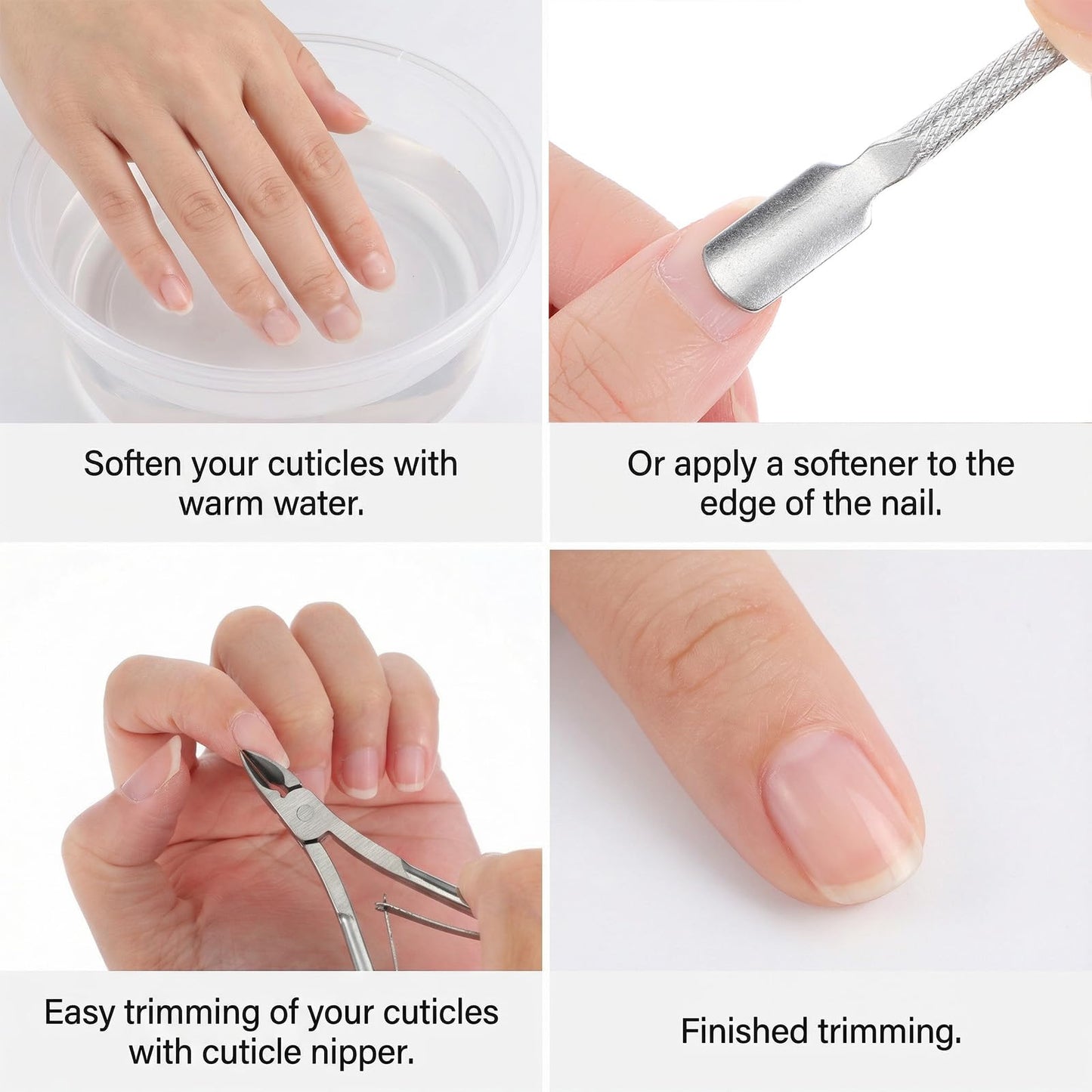 Ckhoid 20 Pieces Cuticle Trimmer with Cuticle Pusher, Professional Stainless Steel Cuticle Nippers Cuticle Remover Manicure and Pedicure Set Nail Care Kit Tools for Fingernails and Toenails (Silver)