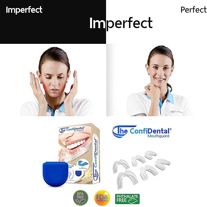 The ConfiDental Mouth Guard for Grinding Teeth at Night - 2 Models for Larger Mouth Pack of 6 Moldable Dental Night Guards for Teeth Grinding and Clenching Teeth Grinding Mouth Guard for Sleep