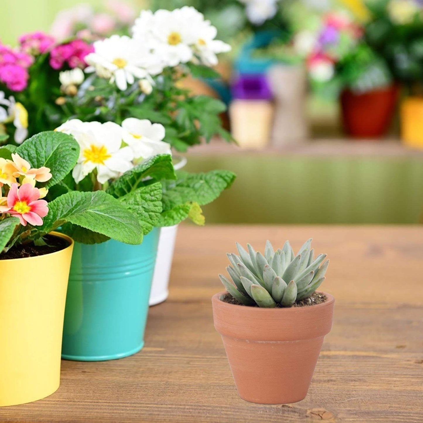 OUNONA 10Pcs Terracotta Pot Clay Ceramic Pottery Planter Cactus Flower Pots Succulent Nursery Small Pots (1.8 x 1.6 Inch)